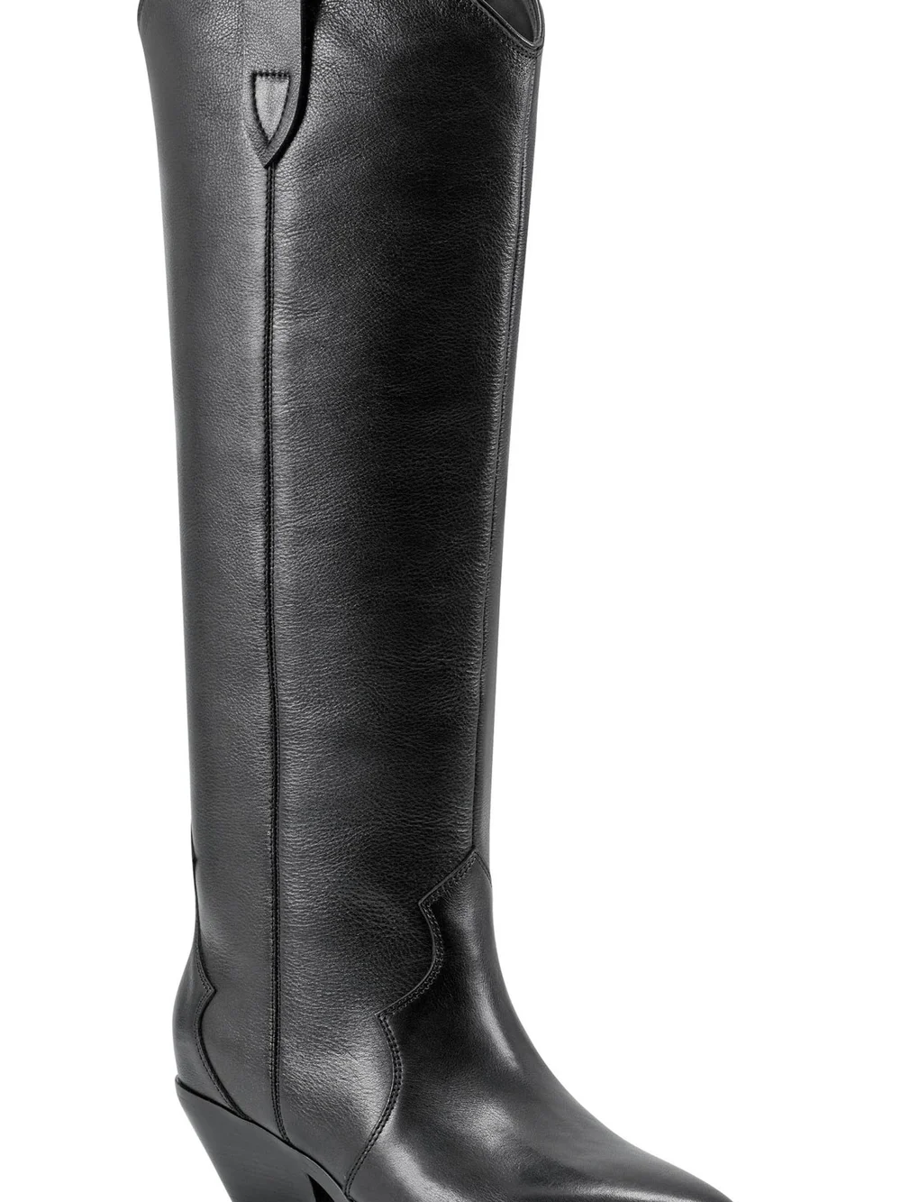 Black Leather Knee-High Women's Riding Boots